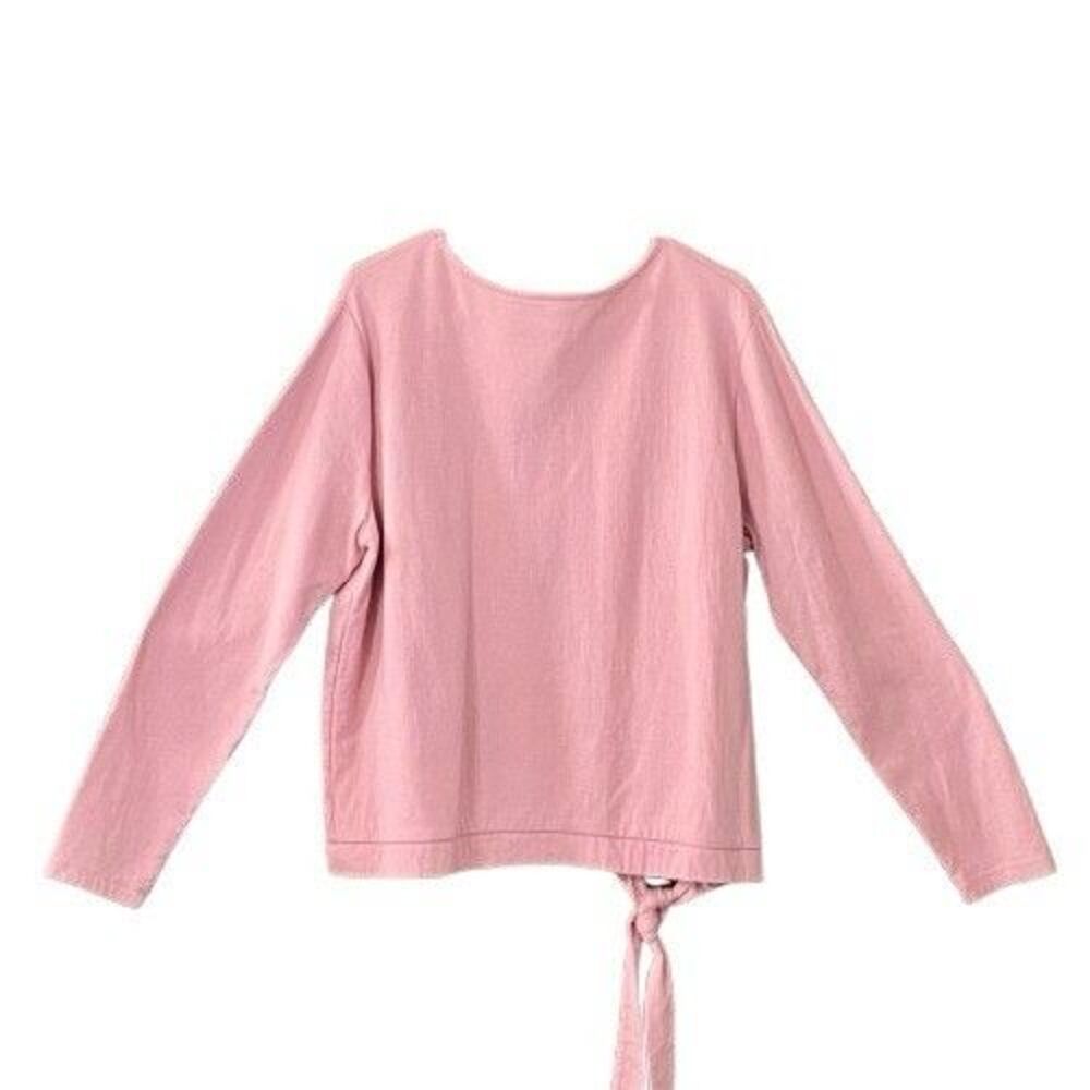 Time & Tru Womens Pullover Sweatshirt Size XL Long Sleeve Tie on Waistband - Picture 2 of 7